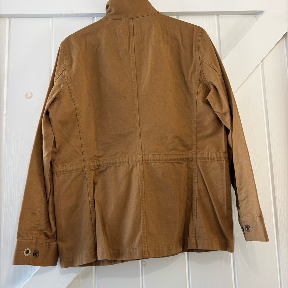 Garnet Hill Organic Cotton Cargo Jacket Utility Field Zip Front Pockets Size 10 - Picture 4 of 9